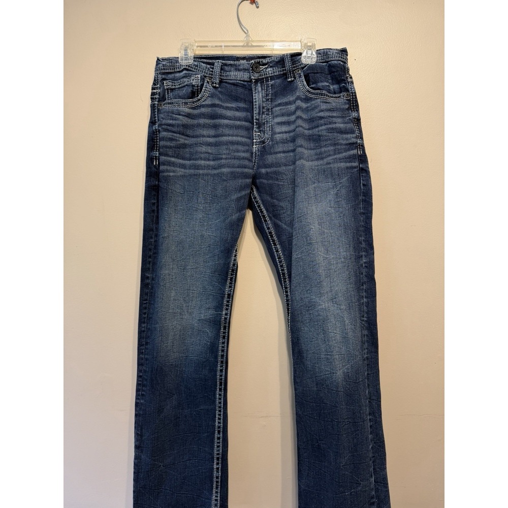 BKE Tyler Jeans 33x32 Men's Med. Wash Stretch Denim Mid Rise Buckle